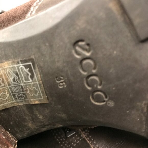 Ecco Esmeraldas Brown Leather Suede Zip Up 3 Buckle Knee High Boots EU 36 US 5.5 - Picture 11 of 11